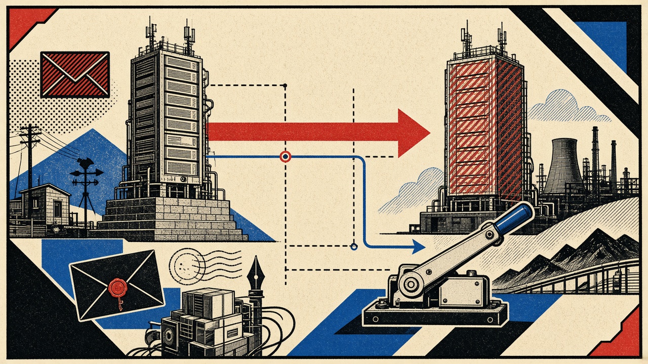 Two mail towers with one MX arrow wrongly aimed and a rollback lever
