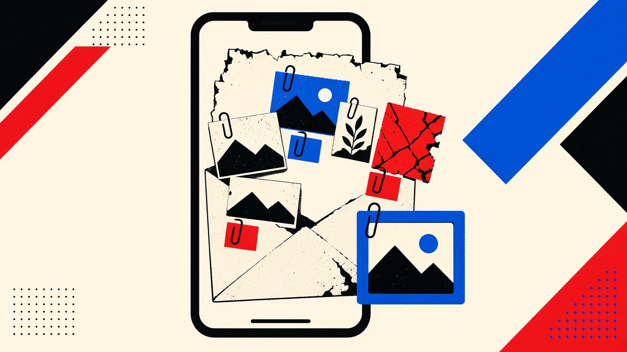 Smartphone silhouette with letter tiles and a broken inline image piece
